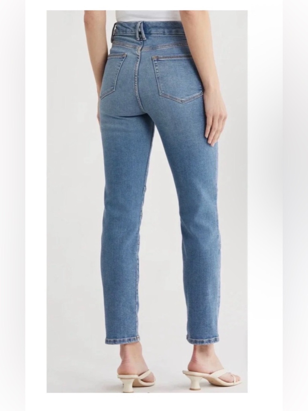 Good American Knee Panel Stitched Straight Leg Jeans Size 4/27 NWT Indigo $179 - Picture 12 of 13